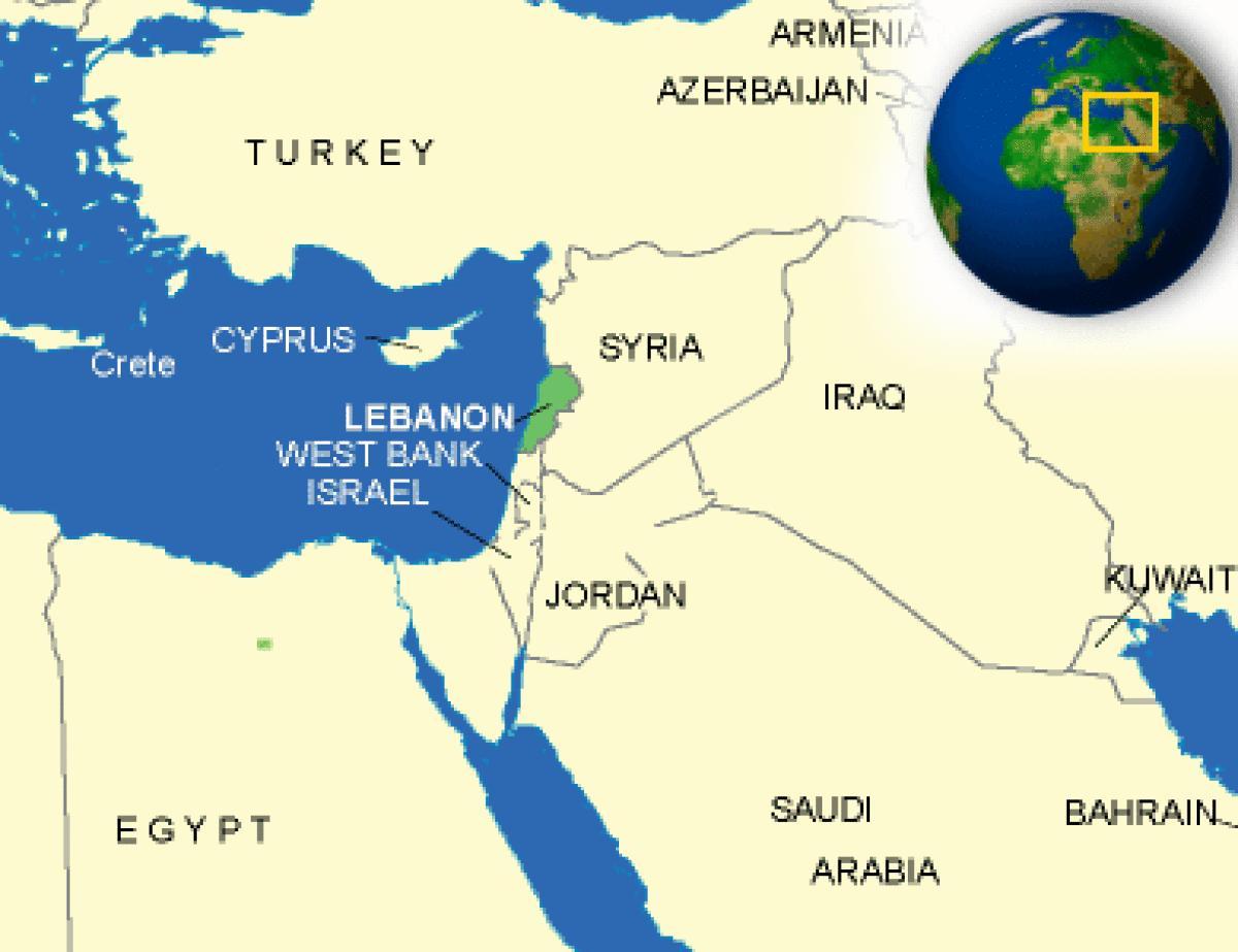 Libano sulla mappa