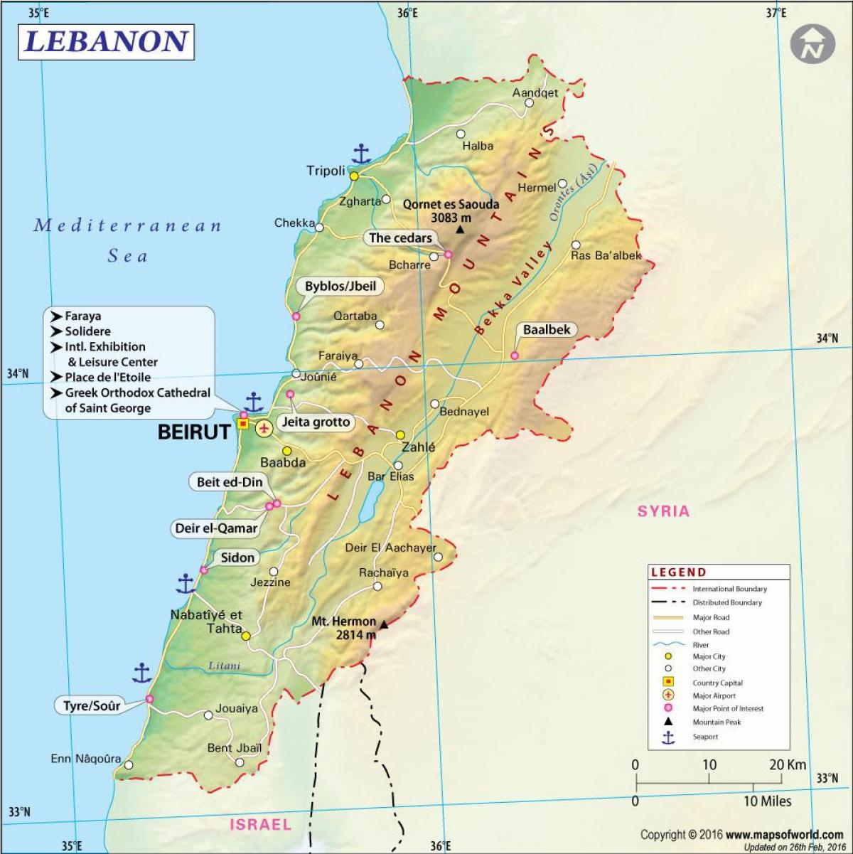 mappa di antica Libano