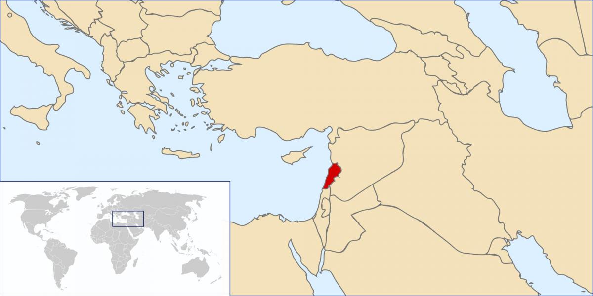 mappa del Libano mondo 