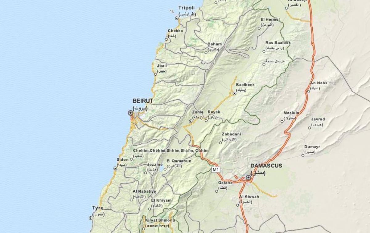 mappa di mappa gps Libano