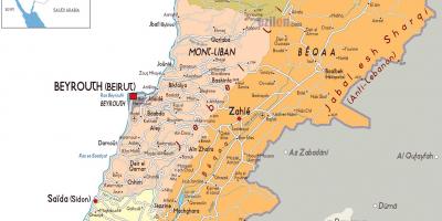 Libano mappa dettagliata