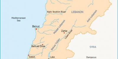 Libano fiumi mappa