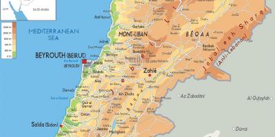 Mappa del Libano fisico