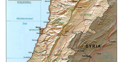 Mappa topografica del Libano